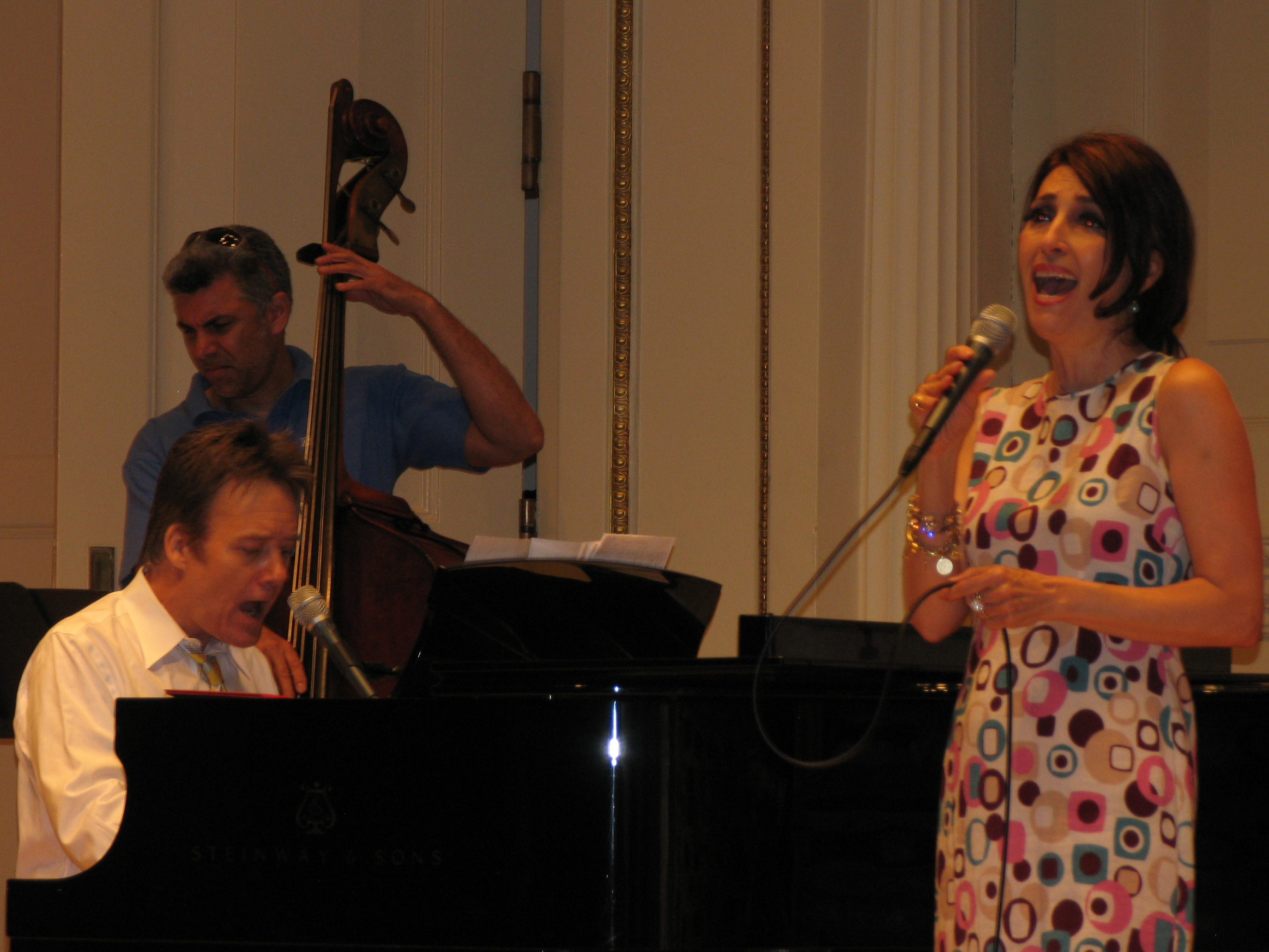 Eric Comstock and Barbara Fasano during sound check